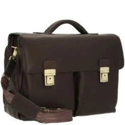 Dermata - Aktentasche Leder Mit Überschlag 41.5 Cm -Taschen Discounter 2828 br b5