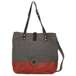 Campomaggi - Shopper 32 Cm -Taschen Discounter Campomaggi Shopper 32 cm grey black red print C025970ND X1821 F0653 4