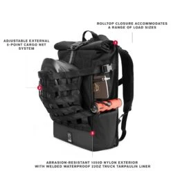 Chrome Barrage Cargo Rolltop 20 - Rucksack 51 Cm -Taschen Discounter Chrome Barrage Cargo Rolltop Rucksack mit Laptopfach 15 039 039 51 cm all black BG 163 ALLB 5