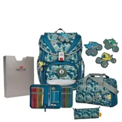 DerDieDas ErgoFlex Buttons- Schulranzen Set 5tlg. Mit Buttons 800g