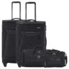 Travelite Chios - 4-Rollen-Trolley Set M/L + Reisetasche + Beautycase 4.tlg. -Taschen Discounter Travelite Chios 4 Rollen Trolley Set M L Reisetasche Beautycase 4 tlg schwarz 080042 01 1