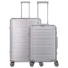 Travelite Next - 4-Rollen Trolley Set S+L 2tlg. -Taschen Discounter Travelite Next 4 Rollen Trolley Set 2tlg silber 079942 56 1